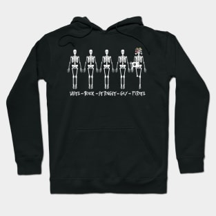 Black White Gay Straight  Skeleton LGBT Pride Human Hoodie